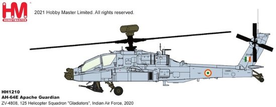 Boeing AH-64E Apache Guardian , 125 Helicopter Squadron "Gladiators", Indian Air Force, 2020